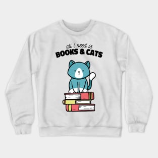 Books and Cats Crewneck Sweatshirt